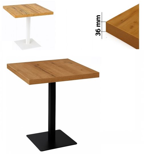 Stolik okolicznościowy kawowy 60cm x 60cm blat 36mm Loft industrial 