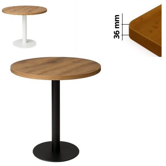 Stolik okolicznościowy kawowy Ø 60cm blat 36mm Loft industrial 