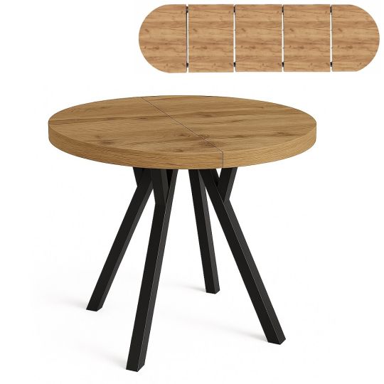 Nr.14 Stół rozsuwany Ø 100/250cm blat grub. 36mm Loft Industrial