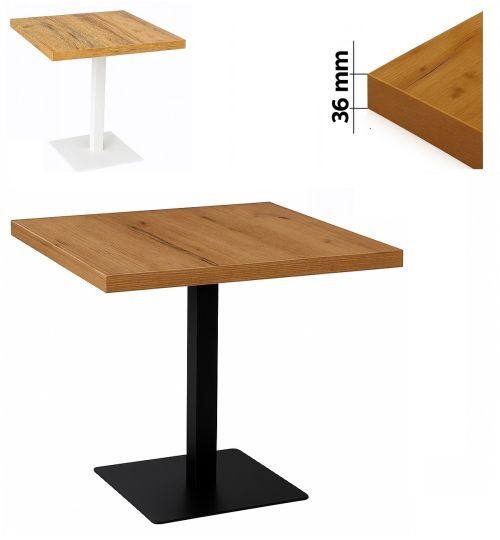 Stolik okolicznościowy kawowy 80cm x 80cm blat 36mm Loft industrial 