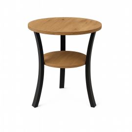 Stolik okolicznościowy okrągły kawowy fi 60cm metal LOFT INDUSTRIAL