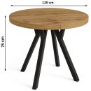 Nr.16 Stół rozsuwany Ø 120/220cm blat grub. 36mm Loft Industrial