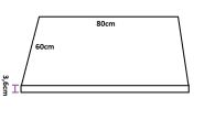 18.Blat prostokątny 60x80cm grub.36mm