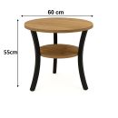 Stolik okolicznościowy okrągły kawowy fi 60cm metal LOFT INDUSTRIAL