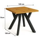 Nr.12 Stół 120x120 blat do kantu grub. 36mm Loft Industrial