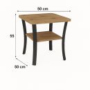 Stolik okolicznościowy kwadratowy kawowy 60x60 metal LOFT INDUSTRIAL