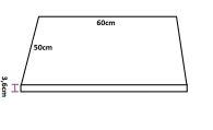 17.Blat prostokątny 50x60cm grub.36mm