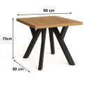 Nr.10 Stół 80x80 blat do kantu grub. 36mm Loft Industrial