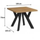 Nr. 7 Stół rozsuwany 120x120/170cm blat grub. 36mm Loft Industrial